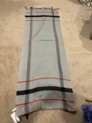 LEITH GRAY PLAID FRINGE SCARF NWT
