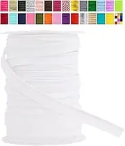 Mandala Crafts White Maxi Piping Bias Tape with Welting Cord - 1/2 Inch Upholstery Piping Trim for Sewing, Cushions, Slipcovers, and DIY Decor - 55 Yards Lip Cord Trim