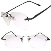 Square Rimless Black Frame Bifocal Lens Reader 2.75 Reading Glasses