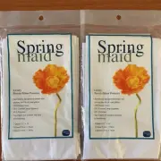 Springmaid Luxury Percale 2 Pack Pillow Protector White Top Zipper Queen New