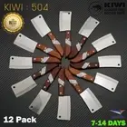 Set of 12 Kiwi Mini Chopping Knife Cleaver Style Stainless Steel Blade Wood Hand