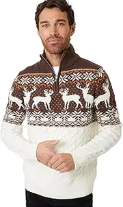 [NOROZE] Men's Christmas Jumper Novelty Fair Isle Sweater Chunky Knit Xmas Jumpers for Women Unisex Pullover