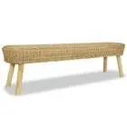 Hall Bench 160x35x45 cm Natural Rattan Entryway Storage Furniture Home Dec 44580