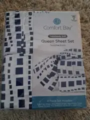 Comfort Bay Luxuriously Soft Queen Sheet Set Designer Prints, New