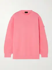 [Moncler] Moncler - Debossed Cotton-jersey Sweatshirt - Pink - x large x large Pink