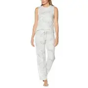 Star Skye Womens Plus Pajamas Pajama Pant Set Sleeveless Top Lightweight Gray 3X