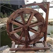 Wooden Waterwheel Fountain, Waterfall Fountain Retro Country Garden Yard Decoration Freestanding Pond Fountain Water Pump Outdoor Indoor Balcony (Size : 30cm(11.8inch))