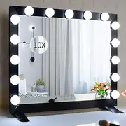 BEAUTME Hollywood Mirror,Lighted Vanity Mirror with Lights,Large Dressing Mirror Illuminated Cosmetic Makeup Mirror with LED Bulbs.Aluminum Bedroom Wall Mirror (Black, 68*55.2cm)