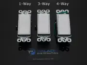 15A Decorator Wall Rocker Switch Single Pole / 3-Way / 4-Way - UL Listed White