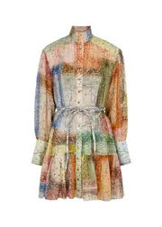 Zimmermann Matchmaker Lantern Cotton-blend Mini Dress - Multicoloured - 0 (UK 8 / S) 0 (UK 8 / S)