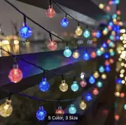 Crystal Globe Solar String Light, 8 Light Mode Perfect For Halloween & Christmas