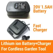 20V Lithium-Ion Battery Spare+Fast Charger Fit Baumr-AG E-Force 200 Li-Ion Serie