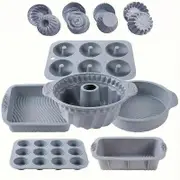 30pcs, Silicone Baking Pan Set, Cake Pan, Muffin Pan, Donut Mold, Cupcake Cups, And More, Baking Tools, Kitchen Gadgets, Kitchen Accessories grey