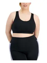 Ideology Womens Activewear Sweat Set Sports Bra Size 2X Color Black Charcoal