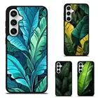 For Samsung A15 A16 S23 S24 S25 Ultra FE banana leaves yellow dark Friendly Case