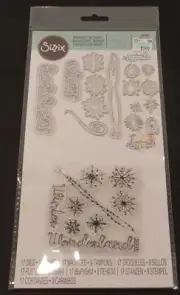 Sizzix Framelits w/ Stamps 662895 Snowflake Doodles NEW