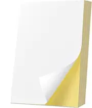 Label Sticker Paper, 50 Sheets A4 Full-Page White Matte Printable Self Adhesive Paper for Inkjet Laser Needle Printer (210X297MM)