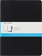 Moleskine Dot Grid Cahier Notebook 3-Pieces, Extra Large, Black