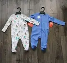 Wonder Nation Baby Boys Footed Sleeper Pajamas 6-9 Months Bundle Of 2 Brand New