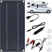 Solar Panel Kit, 30W DC 12-24V Solar Trickle Charger, Multiple Protection Monocrystalline Solar Powered Battery Charger, Portable Car Battery Charger Controller for Cars RVs Campers Boats