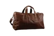 Pierre Cardin Rustic Leather Travel Bag Overnight Business - Chestnut