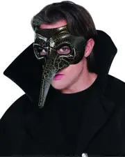 Black Gold Venetian Raven Mask