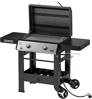 ONLYFIRE GRILLS Propane Gas Griddle, 2-Burner Outdoor Gas Stove with 518 sq.in Cooking Area, Foldable Side Tables, Flat Top Grill Griddle for Patio Barbecue, Backyard BBQ Party, GS351