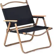 Fohouse Folding Camping Chair, Outdoor Beach Lightweight Portable Chair Ultralight Furniture Backpacking Chair Foldable Beach Chair for Camping Hiking Garden Travel Beach Picnic BBQ Outdoor (Black)