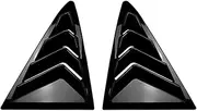 Compatible for Ford Fiesta MK8 2018 2019 2020 2021+ Rear Window Quarter Shutter Louver Cover Side Vent Trim Vent Car Accessories(Gloss Black)