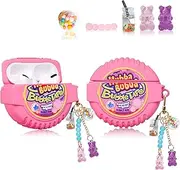 Lupct for Airpod Pro 2019/Pro 2 Gen 2022 Silicone Case, Cartoon Cute Food Air Pods Cover Kids Girls Women Funny Headphone Fun Cool Kawaii Keychain Cases for AirPods Pro (Hubba Bubba Bubble Tape)