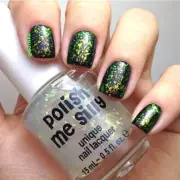 Polish Me Silly Autumn-matic - Green Gold Orange Shifting Flakie Nail Polish
