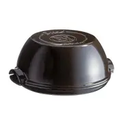 Emile Henry 32.5cm Ceramic Round Bread Baker Dish w/ Lid Oven Baking Charcoal