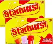 Starburst Original Freezer Pops 20 Ice Pops each 2 packs-Assorted Flavors