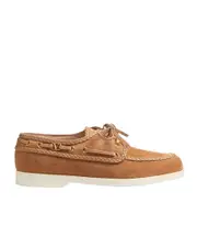Valentino Braided-Edge Lace-Up Boat Shoes 37.5,36,37,38.5,38,39,40,41,36.5 camel brown