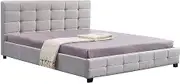 Linen Fabric King Deluxe Bed Frame and Headboard - 206cm x 192cm Beige