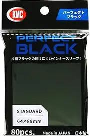 KMC Black Sleeves: Perfect Sized Full (80) - 91mm x 66mm - Polypropylene (PP) - Trading Card Protective Sleeves