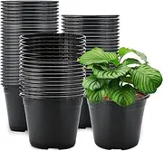 KINGLAKE GARDEN Plastic Plants Nursery Pot,4 Inch 120 PCS Seed Starting Pots,Plastic Pots for Plants with Drainage Holes,Seedling Flower Plant Container for Indoor Outdoor Plant (Black)