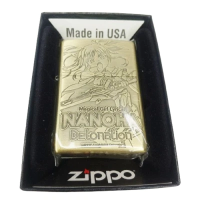 Zippo Magical Girl Lyrical Nanoha Detonation Fate Brass Gold Lighter NEW Japan