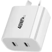 40W Dual Type C PD Fast Wall Charger Adapter For IOS, Android & All Type C Devices