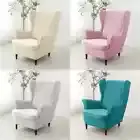 Stretch Velvet Wing Chair Covers Sloping King Back Armchair Covers Slipcovers