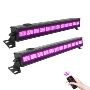 UV 12LED Blacklight Bar 2PC Stage DJ Party Lights with Remote AU Plug
