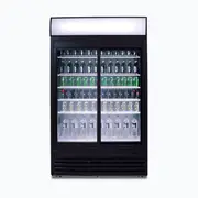 Bromic Upright Display Fridge - 945L - 2 Doors - Sliding - Flat Glass - Lightbox