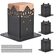 4x4 Post Base 4PCS, Thick Steel 4x4 Post Bracket, (Inner Size 3.6'' x 3.6'') ...