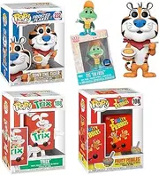 Golden Bear Smacks Retro Brands Ad Icon Figure Pop Pin! Mascot Display Bundled with Sugar Vinyl Exclusive Crisp + Dig Em' Frog + Cereal! Box Puzzle 3 Items