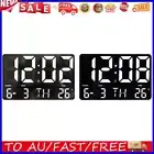 Digital Alarm Clock Electronic Wall Clock with Remote for Bedroom (White)