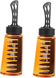 FRCOLOR 2pcs Gel Comb Wig Hair Wax Man Spray Gel Hair Gel for Hair Styling Cream Men Hair Gel Men Styling Gel for Men Hair Cream for Men Hair Oil Bottle Men Hair Products Brown Plastic