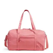 Vera Bradley Women's Cotton Large Travel Duffel Bag Rouge Rose - Recycled Cot...