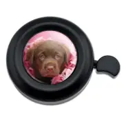 Chocolate Labrador Retriever Puppy Dog Pink Roses Bicycle Handlebar Bike Bell