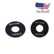 2x Black Plastic Rhythm Toggle Switch Plate For GIBSON EPI Les Paul SG Guitar