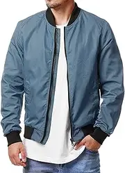 [Generic] Men's Lightweight Jacket Casual Zip Up Athletic Sports Coat 2024 Trendy Windproof Jacket with Pockets